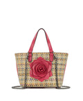 Mini Verzi Chain Crossbody Tote - Rose Spanish Raffia