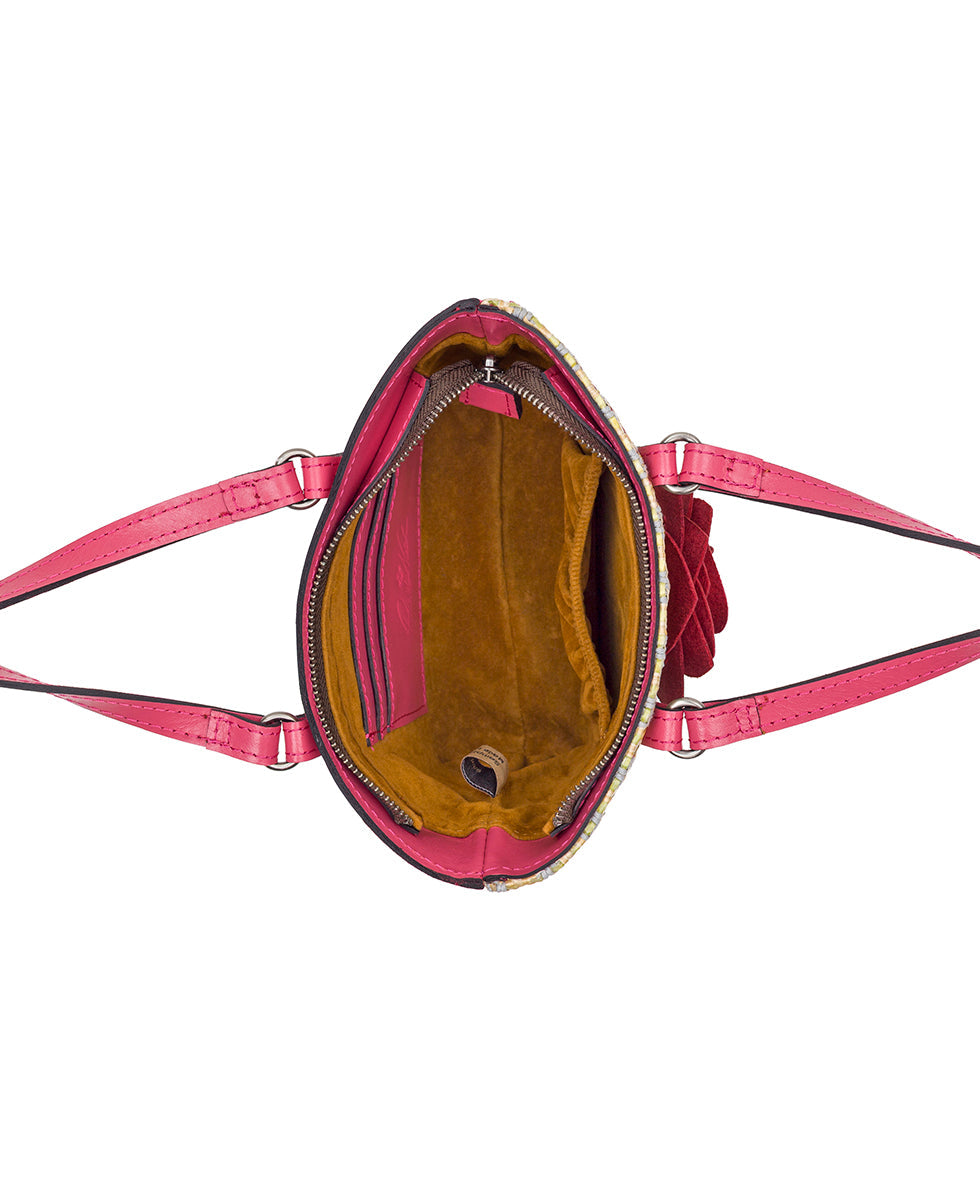 Mini Verzi Chain Crossbody Tote - Rose Spanish Raffia