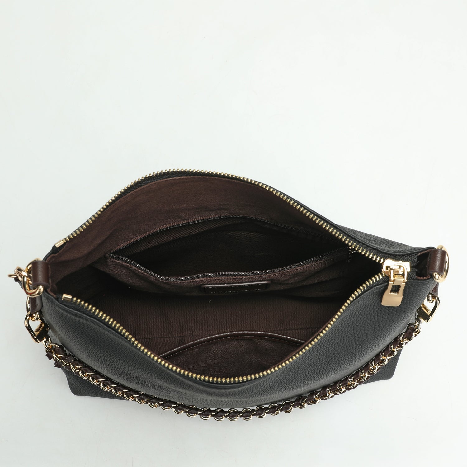 Riva Black Convertible Slouchy Hobo Bag Premium Pebbled Leather Shoulder & Crossbody Bag