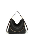 Riva Black Convertible Slouchy Hobo Bag Premium Pebbled Leather Shoulder & Crossbody Bag