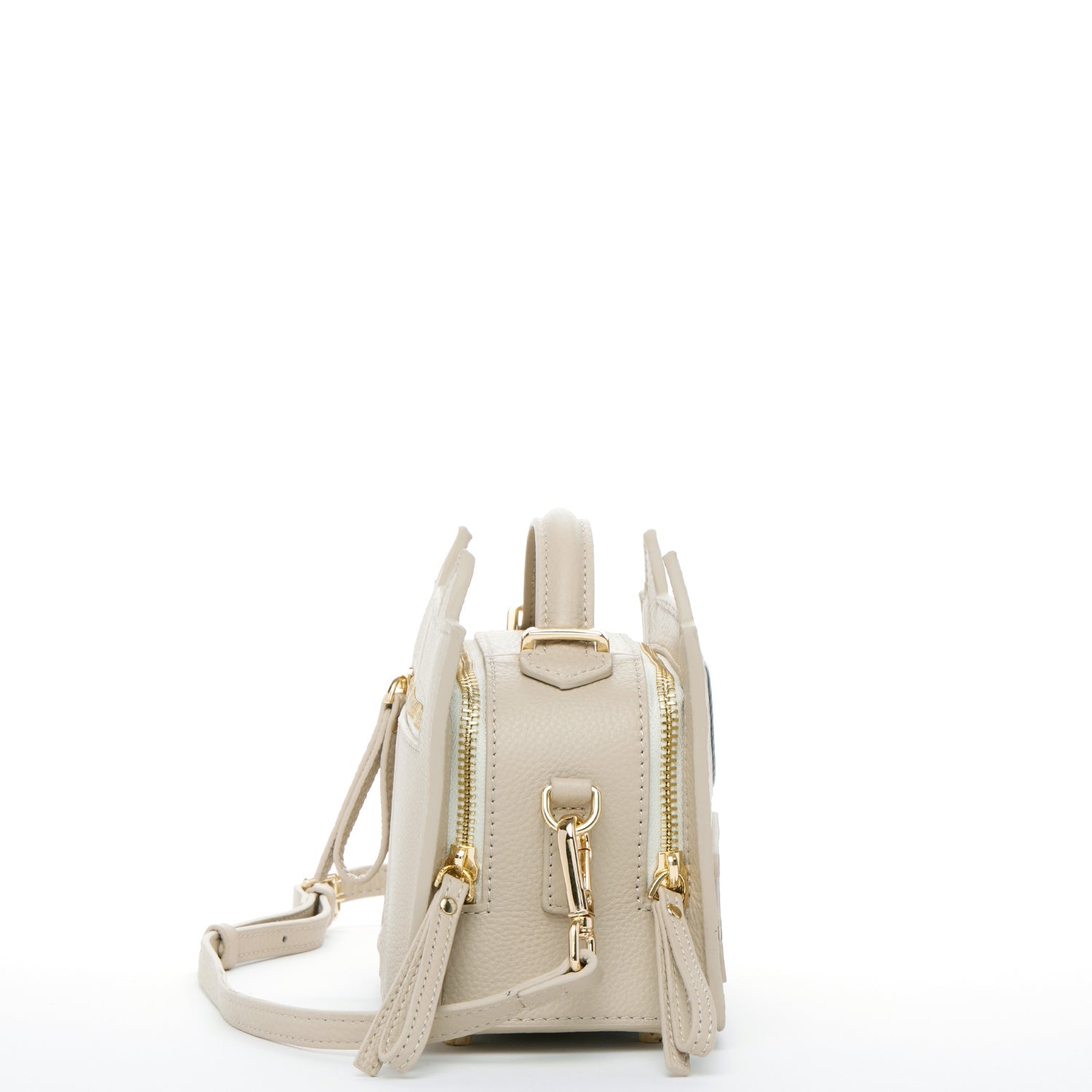 The Cat Leather Cat Crossbody Bag Light Beige Cream