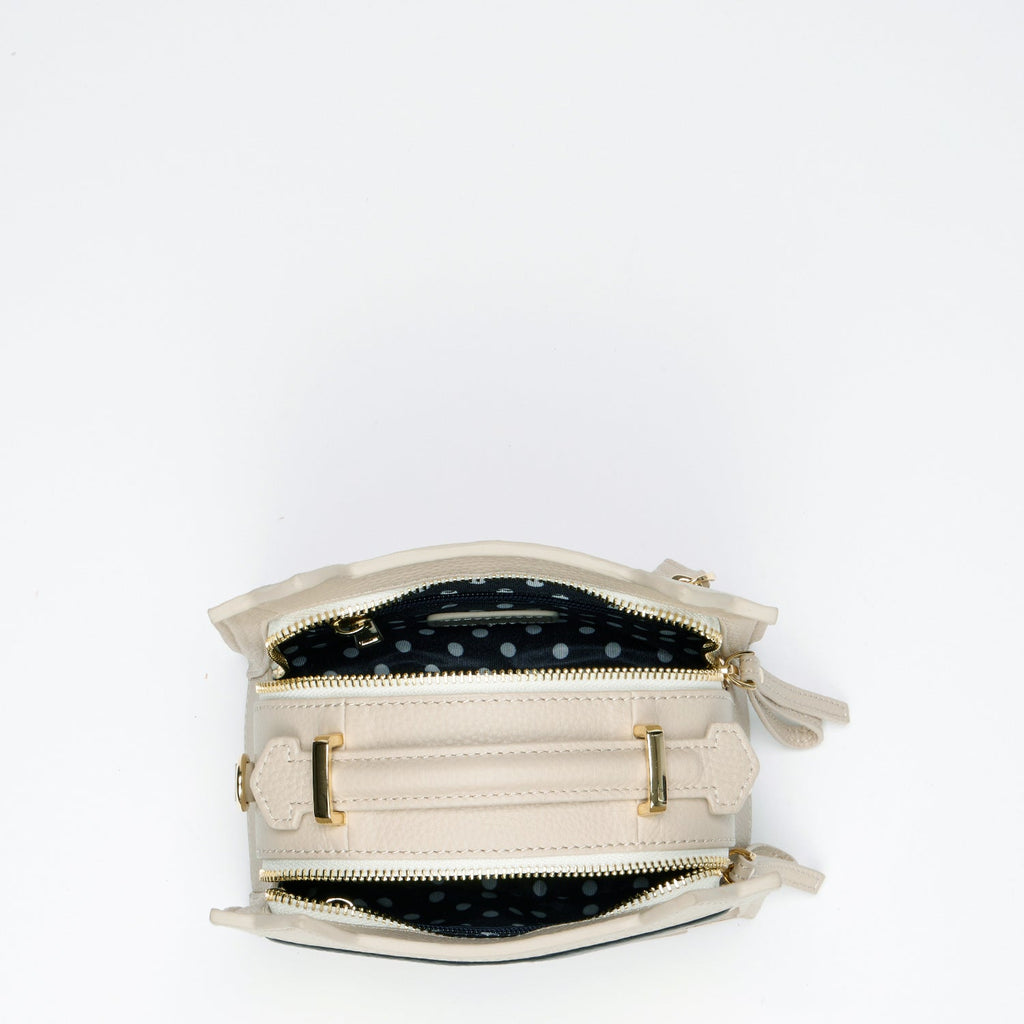The Cat Leather Cat Crossbody Bag Light Beige Cream