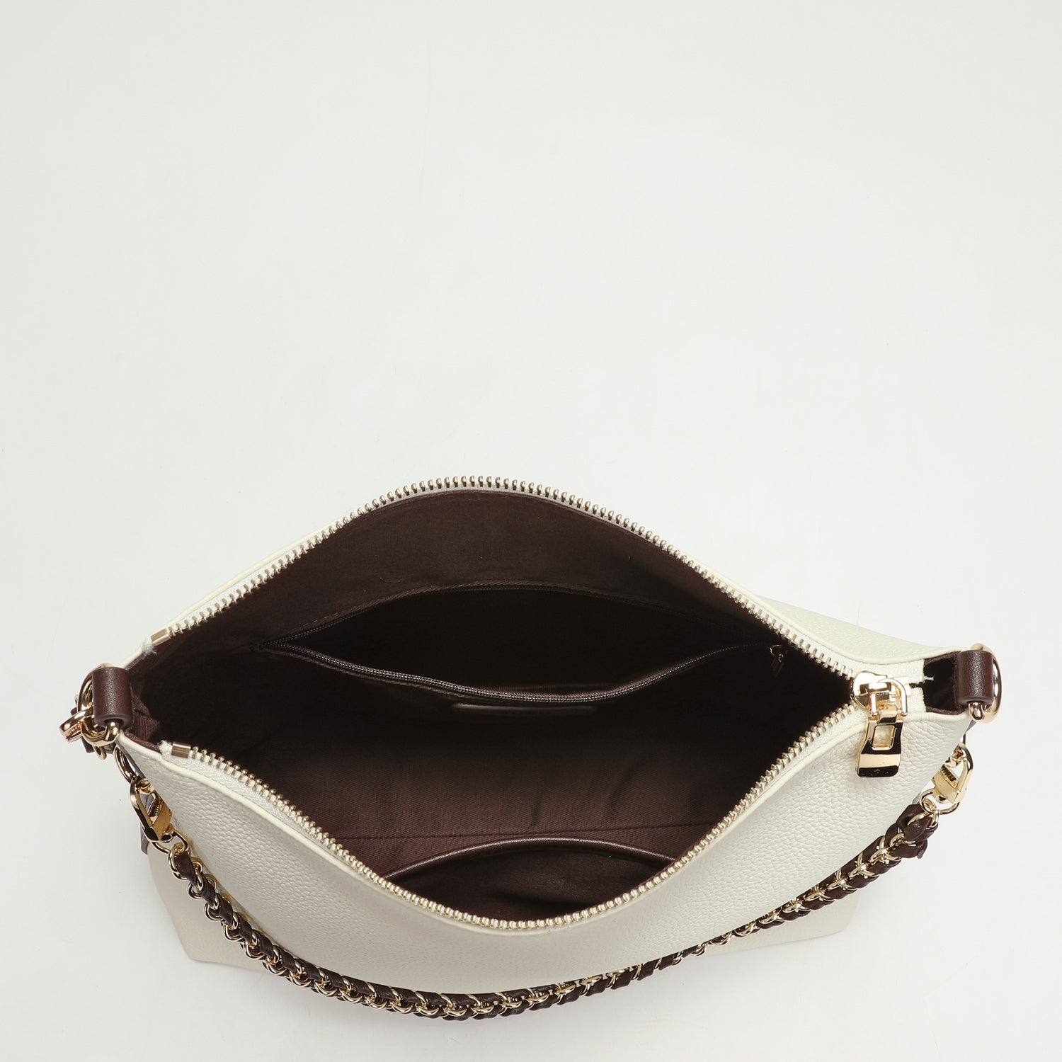 Riva Women's Convertible Cream Leather Hobo Slouchy Shoulder Bag Triple Straps