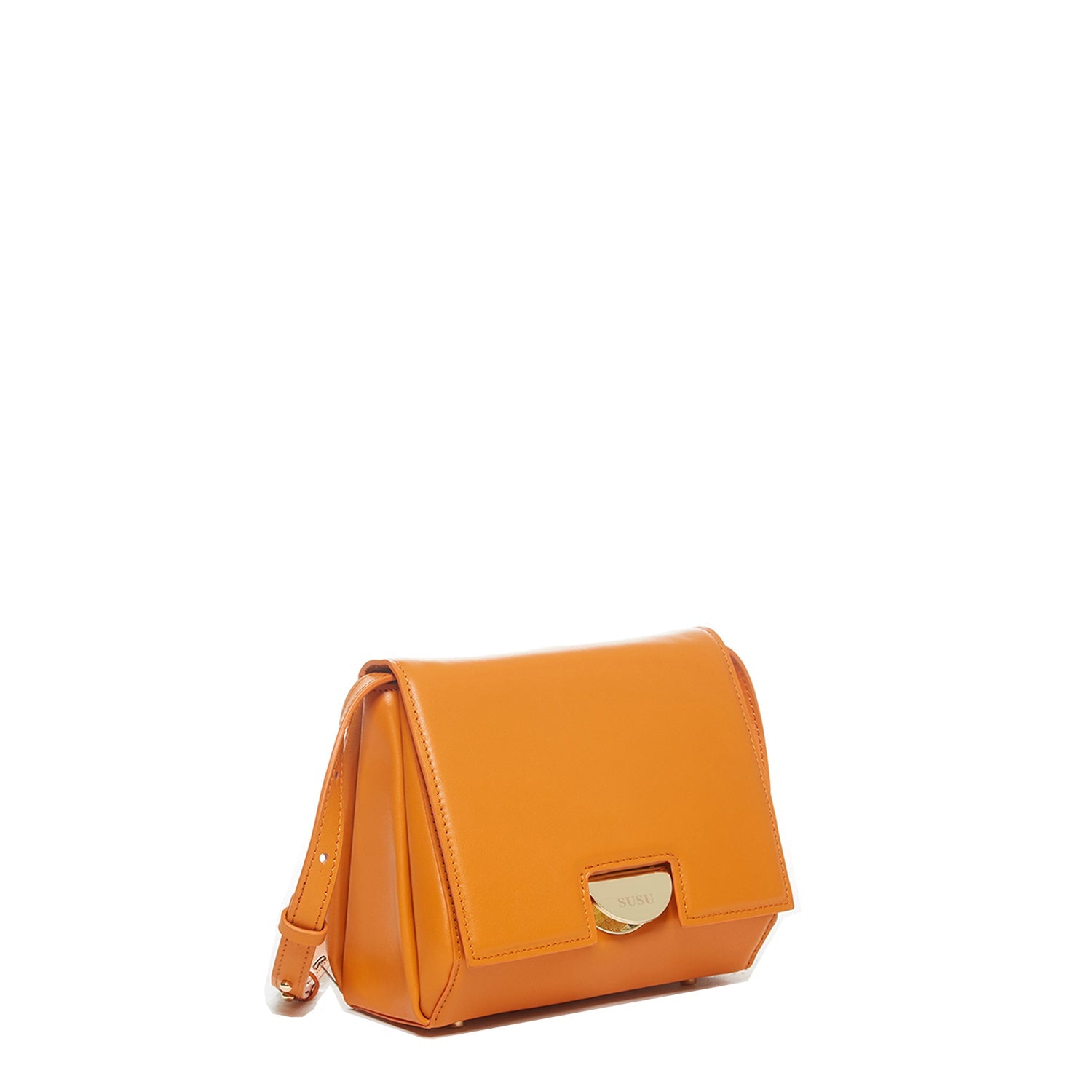 Elizabeth Dark Orange Leather Saddle Bag
