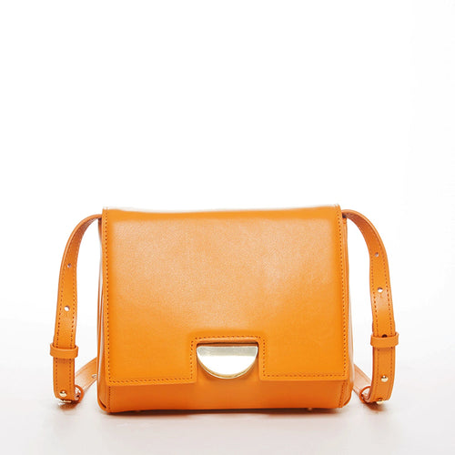 Elizabeth Dark Orange Leather Saddle Bag