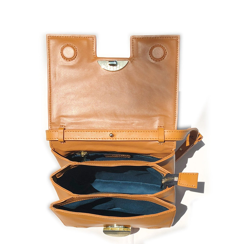 Elizabeth Dark Orange Leather Saddle Bag