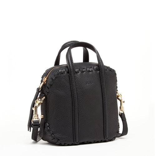 Black Purse Leather Crossbody Bag Medium Size Women's Handbag