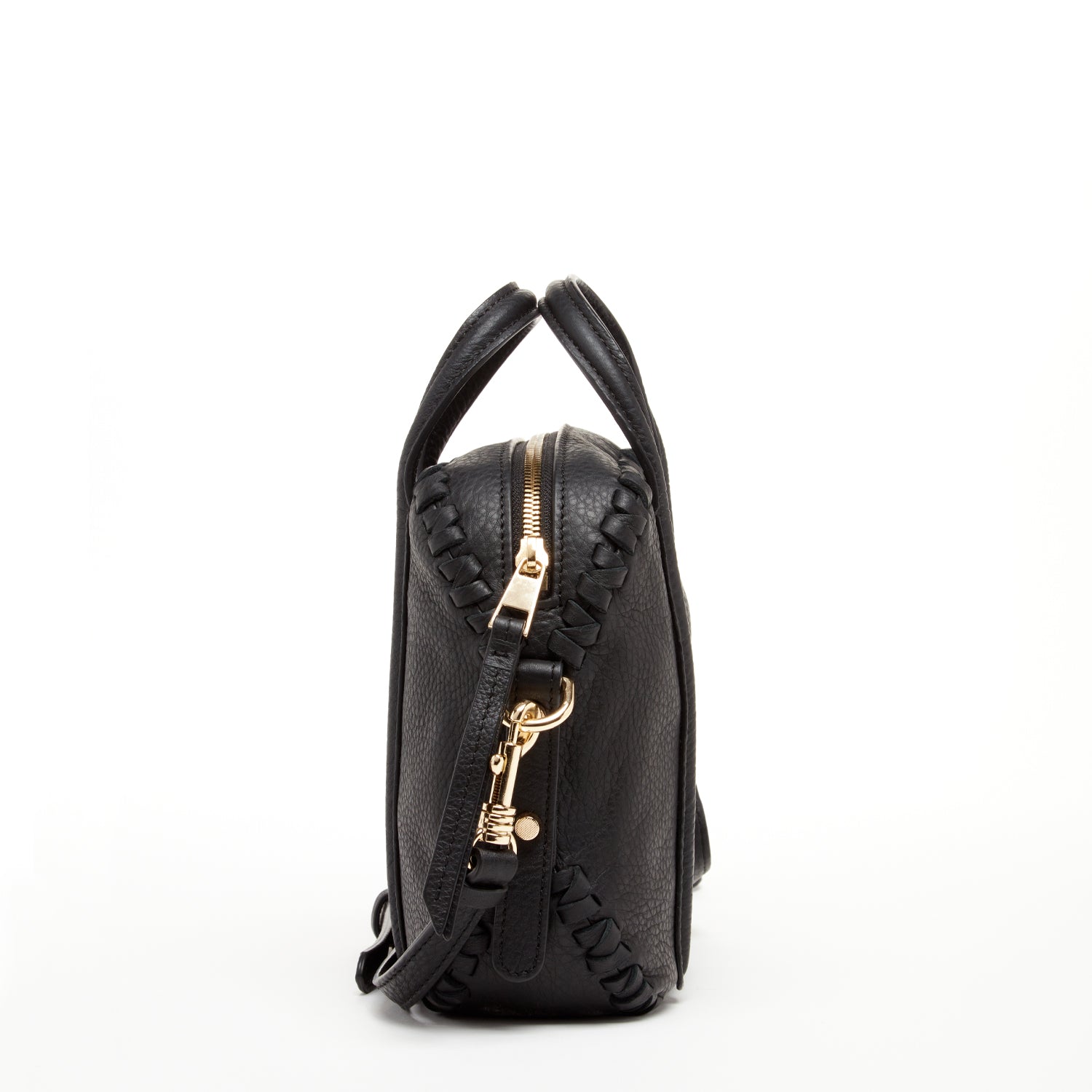 Black Purse Leather Crossbody Bag Medium Size Women's Handbag