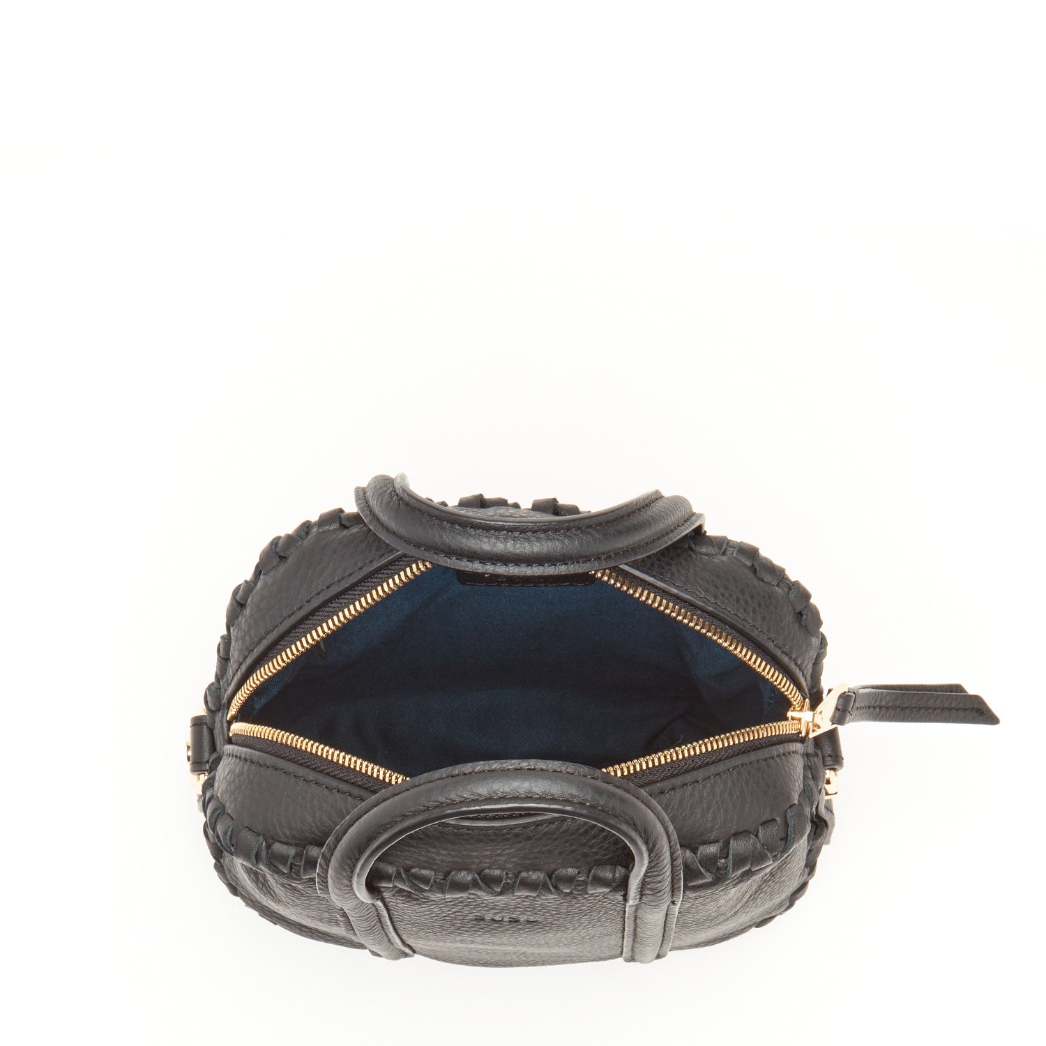 Black Purse Leather Crossbody Bag Medium Size Women's Handbag