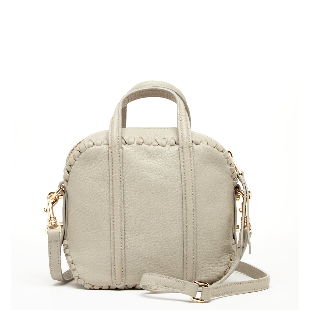 Leather Crossbody Bag Medium Size Women's Handbag Grayish Beige Purse
