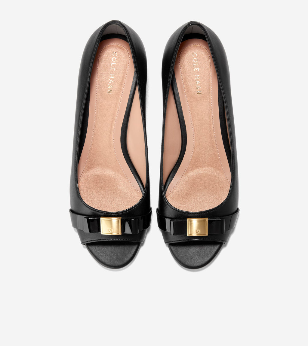 Women's Go-To Malta Peep Toe Bow Wedges