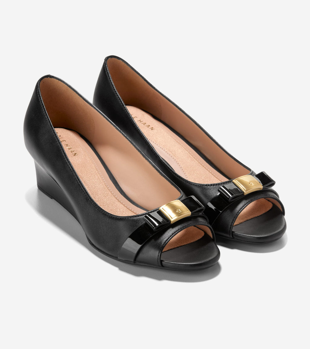 Women's Go-To Malta Peep Toe Bow Wedges