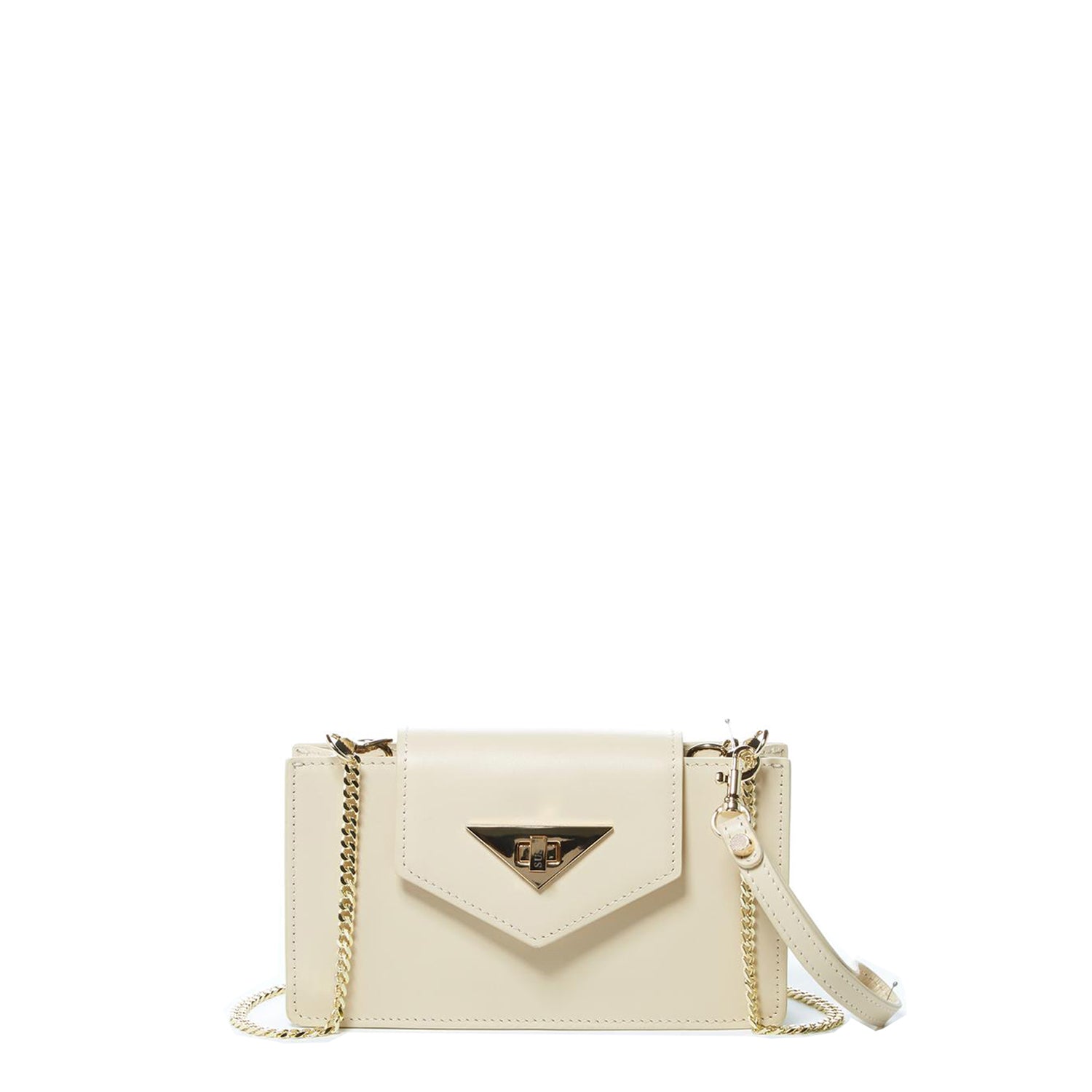 Off White Bag Mini Crossbody Purse Cream Leather Wristlet Women's Handbag