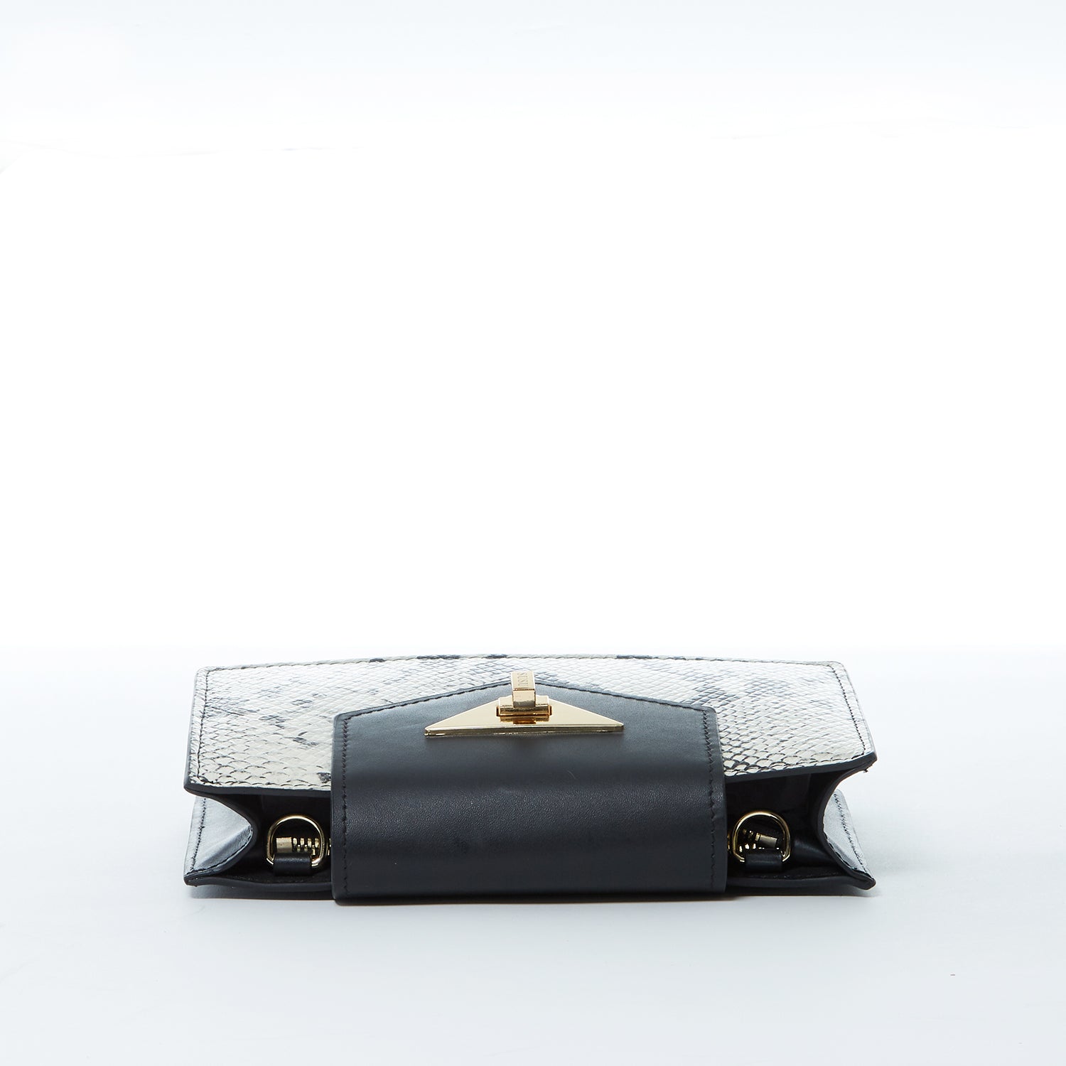 Mini Crossbody Bag Small Leather Snakeskin Black Purse Wristlet Women's Handbag
