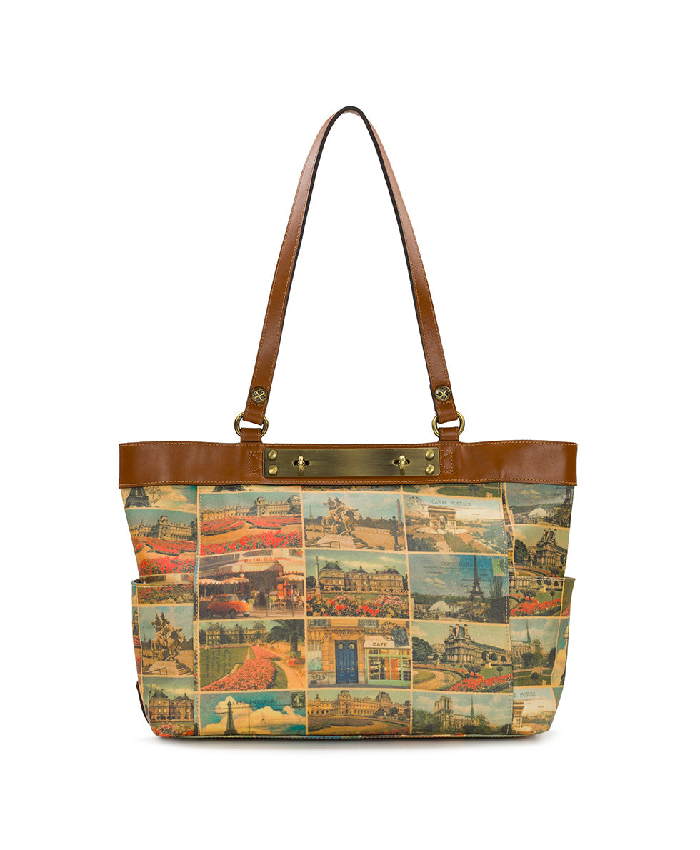 Ria Tote - Patina Coated Linen Canvas - Postcards From Paris