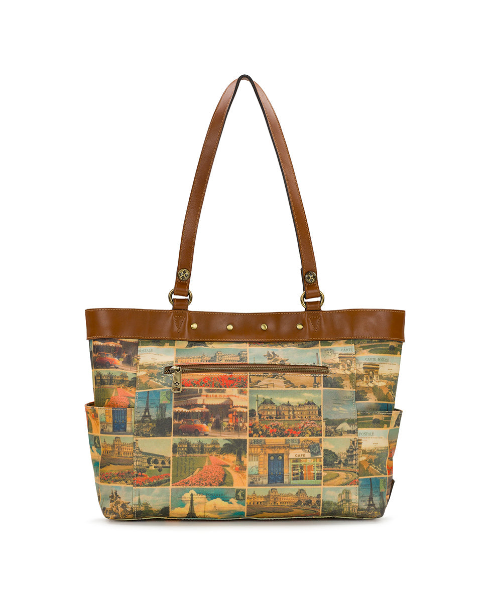 Ria Tote - Patina Coated Linen Canvas - Postcards From Paris