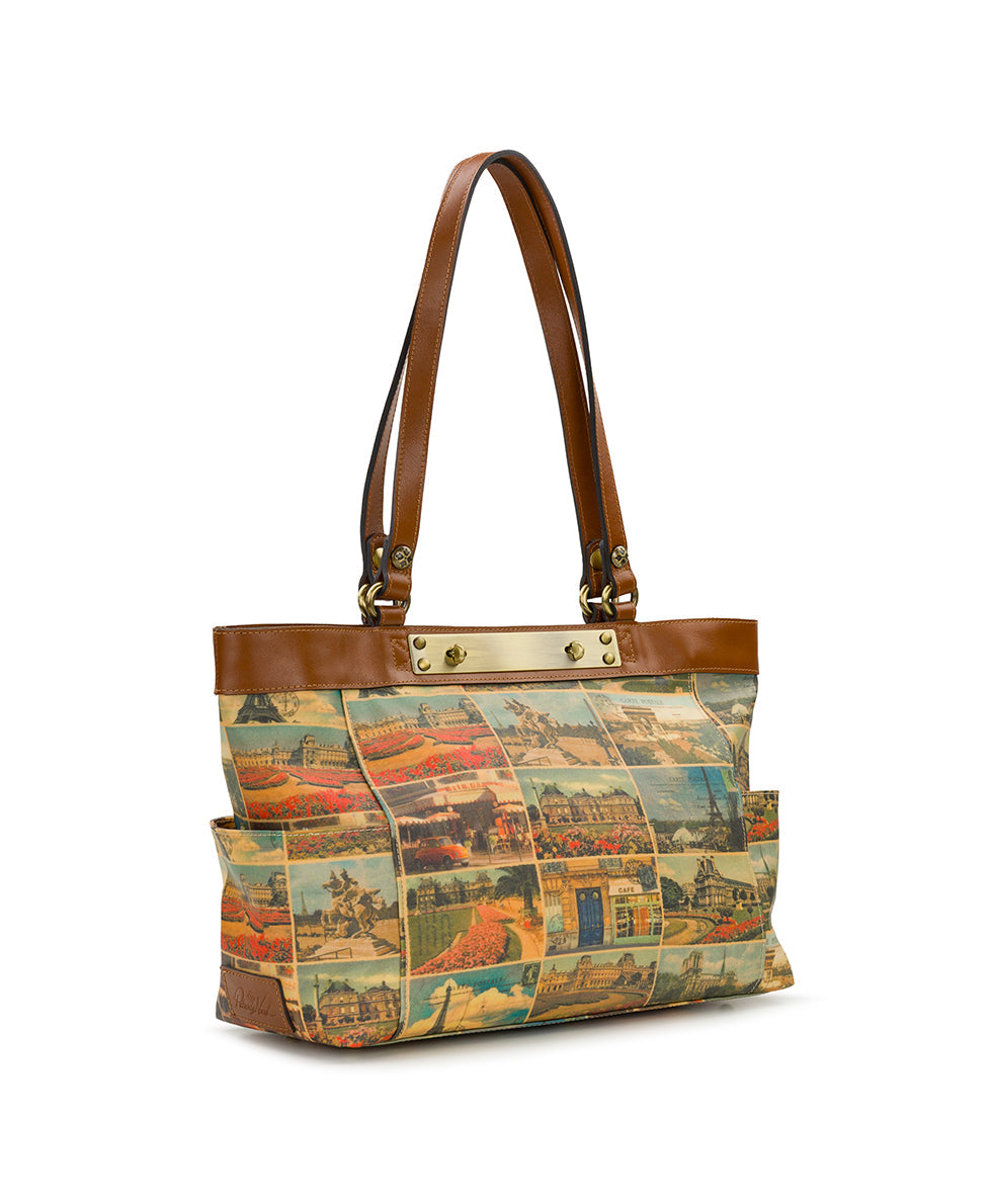 Ria Tote - Patina Coated Linen Canvas - Postcards From Paris