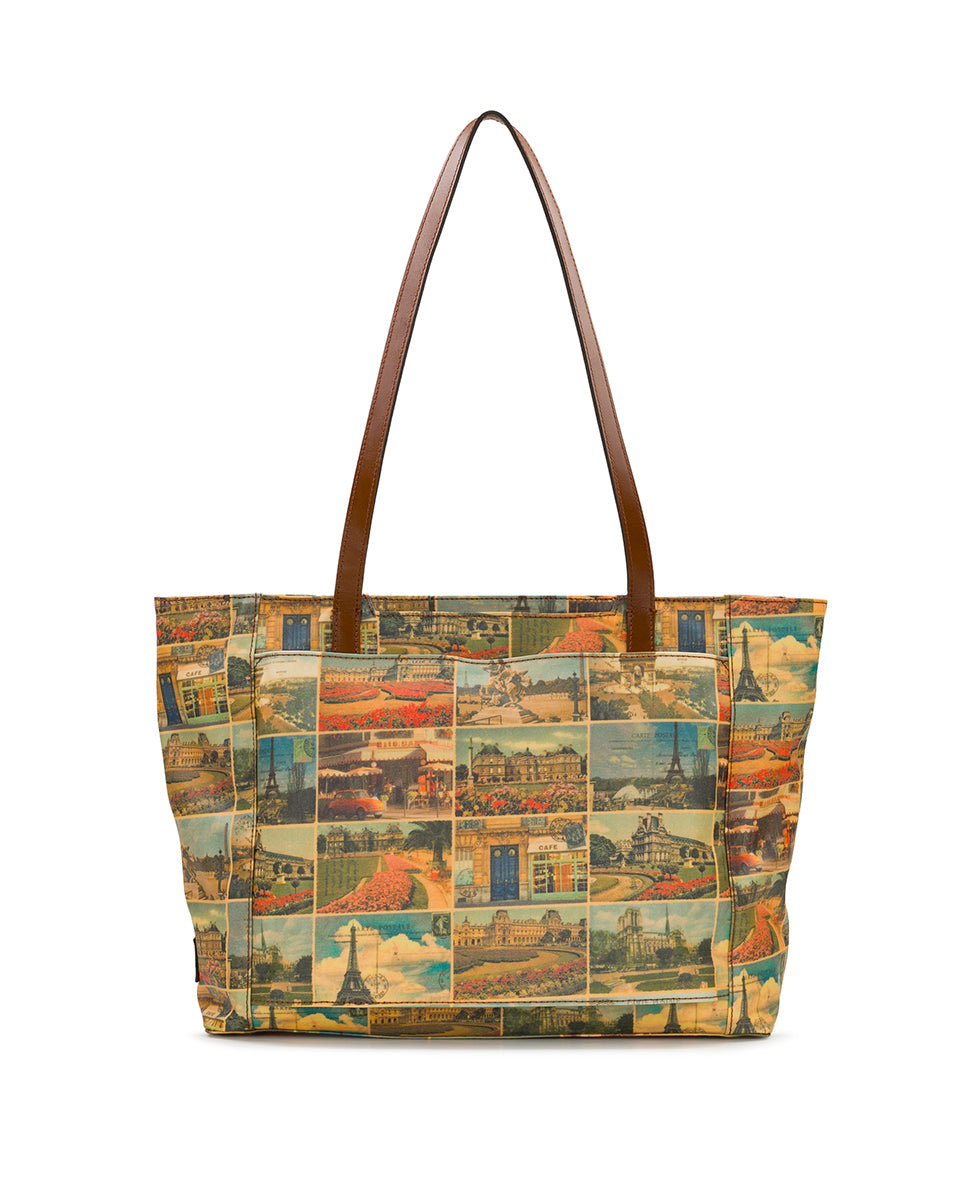 Silvi Tote - Patina Coated Linen Canvas - Postcards From Paris