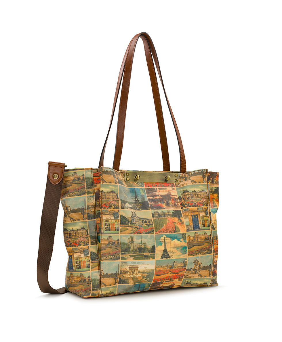 Silvi Tote - Patina Coated Linen Canvas - Postcards From Paris