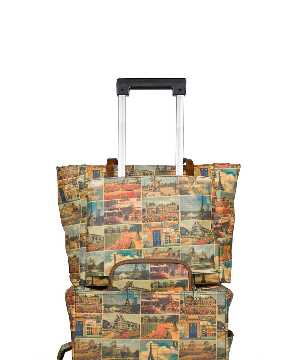 Silvi Tote - Patina Coated Linen Canvas - Postcards From Paris