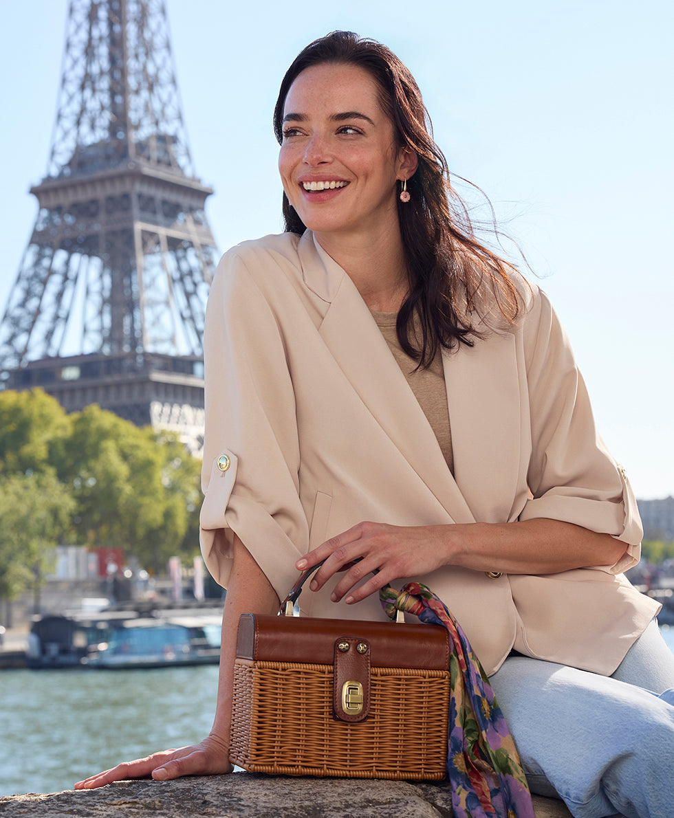 Vienne Basket Top Handle with Scarf - Spring Wicker