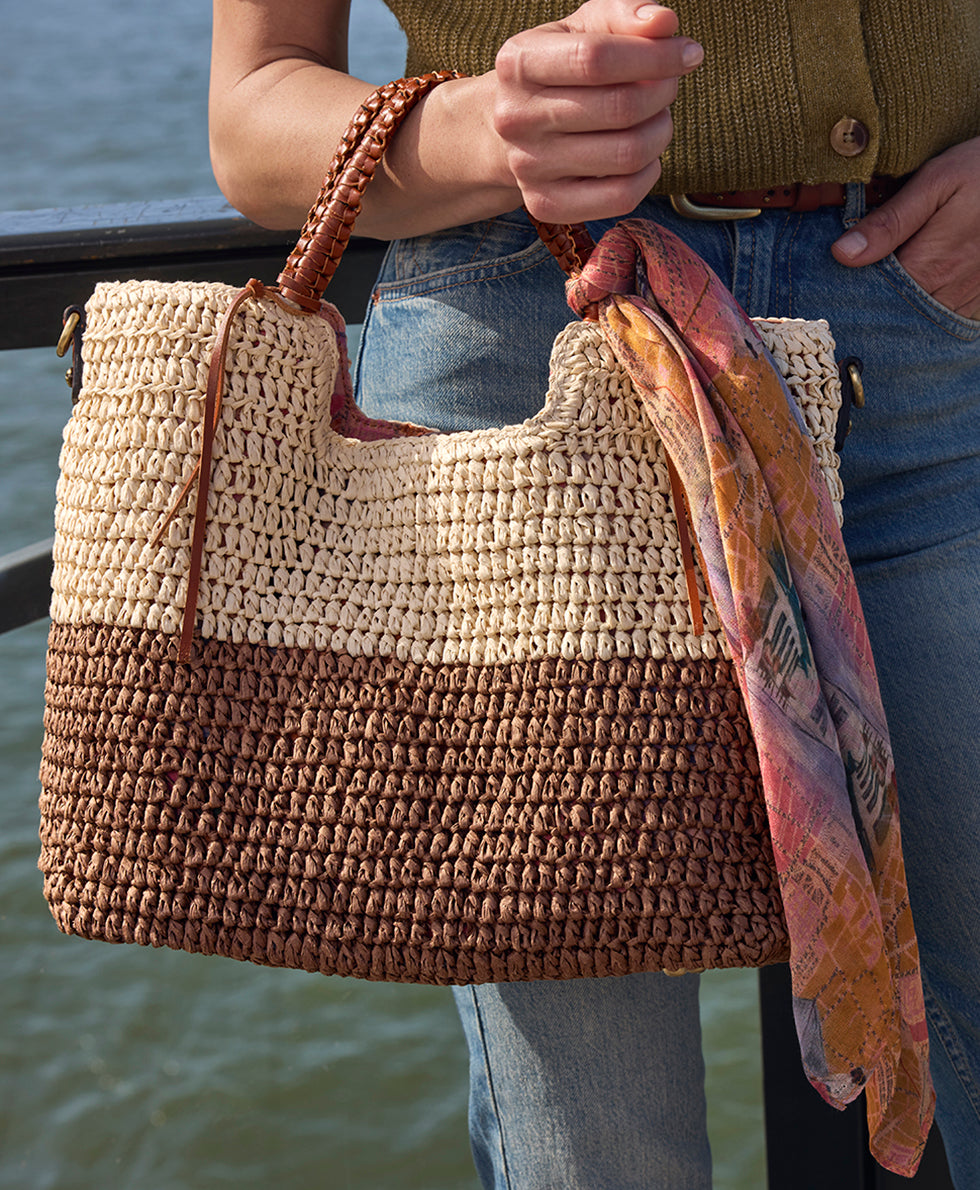 Gabriella Tote with Scarf - Specialty Woven