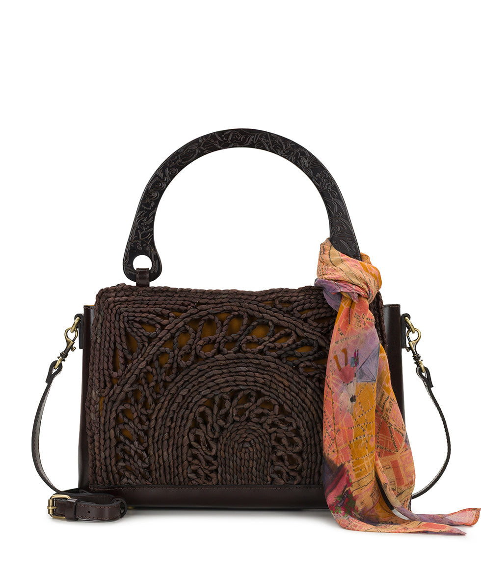 Estelle Straw Tote with Scarf - Specialty Woven