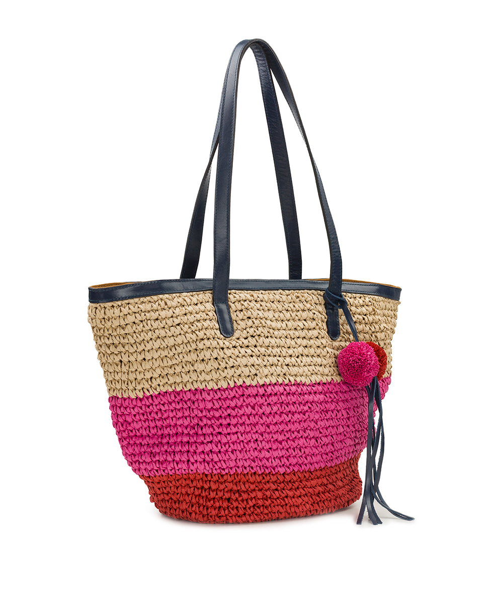 Marconia Tote with Pom Pom Tassel - Specialty Woven