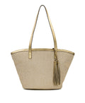 Marconia Tote - Distressed Metallic Raffia