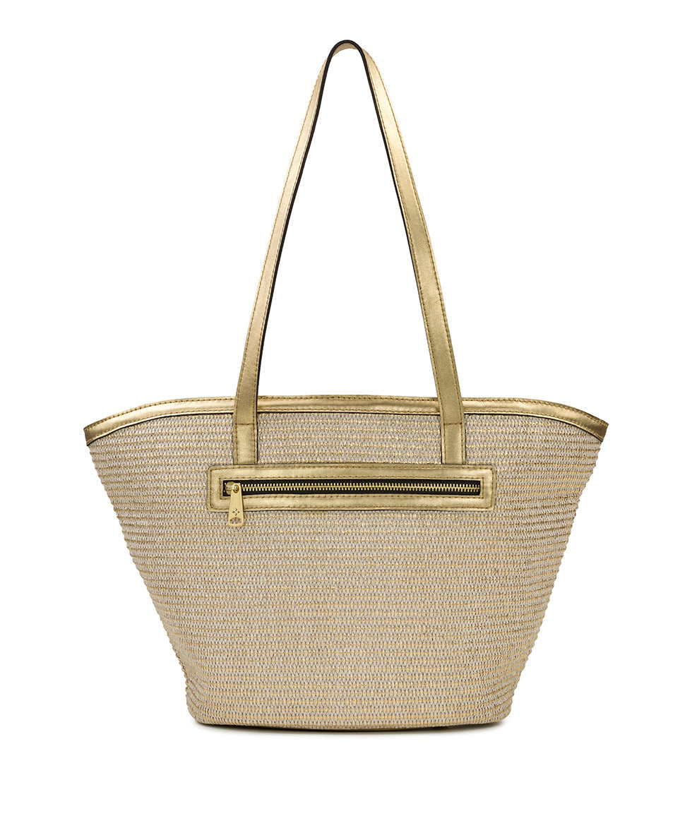 Marconia Tote - Distressed Metallic Raffia