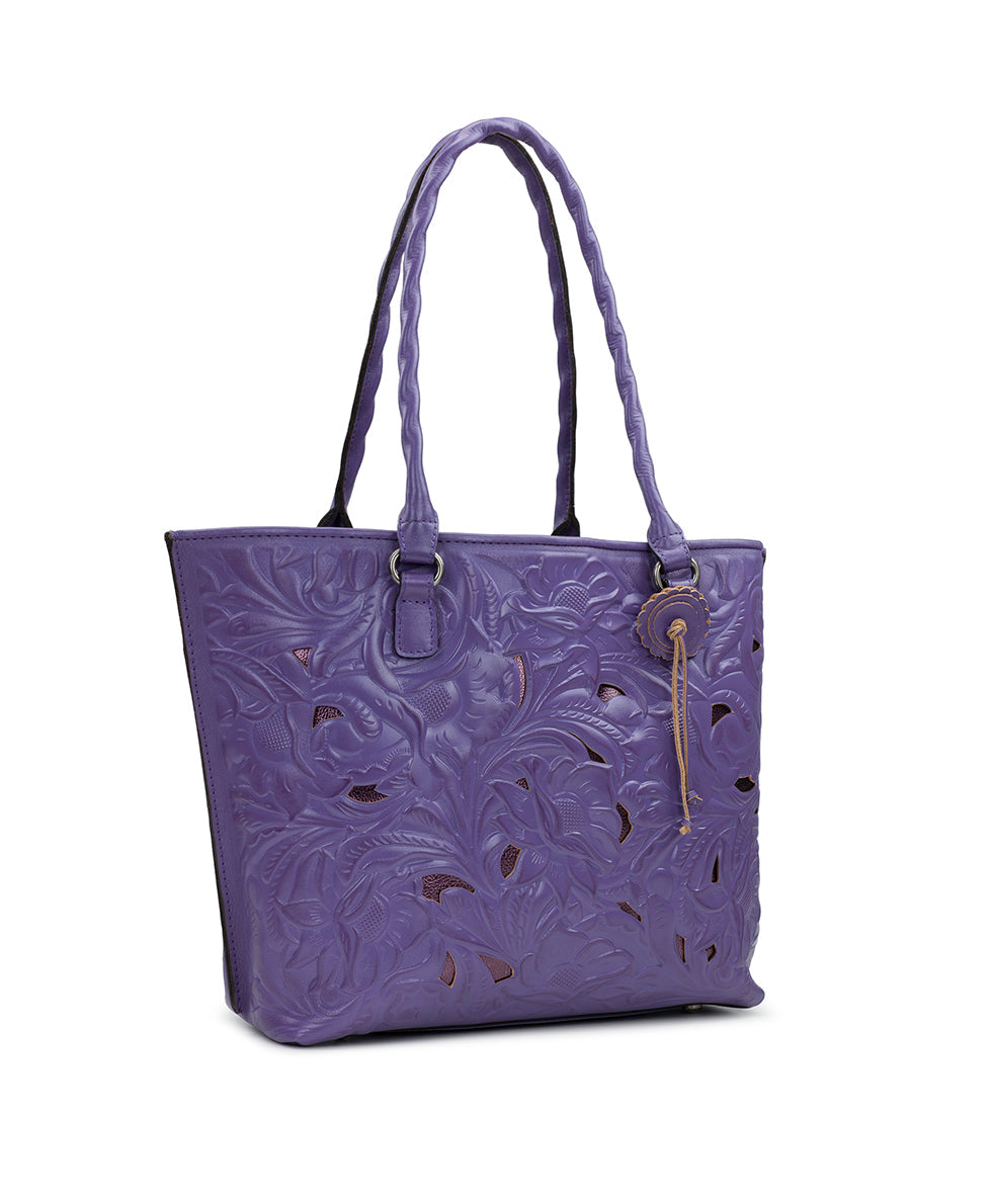 Adeline Tote - Burnished Cutout Tooled