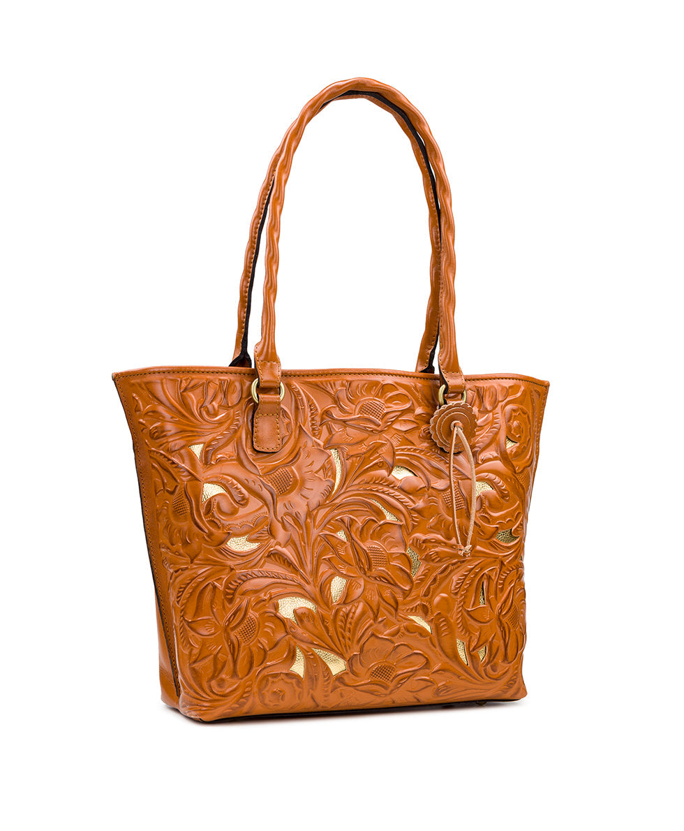 Adeline Tote - Burnished Cutout Tooled