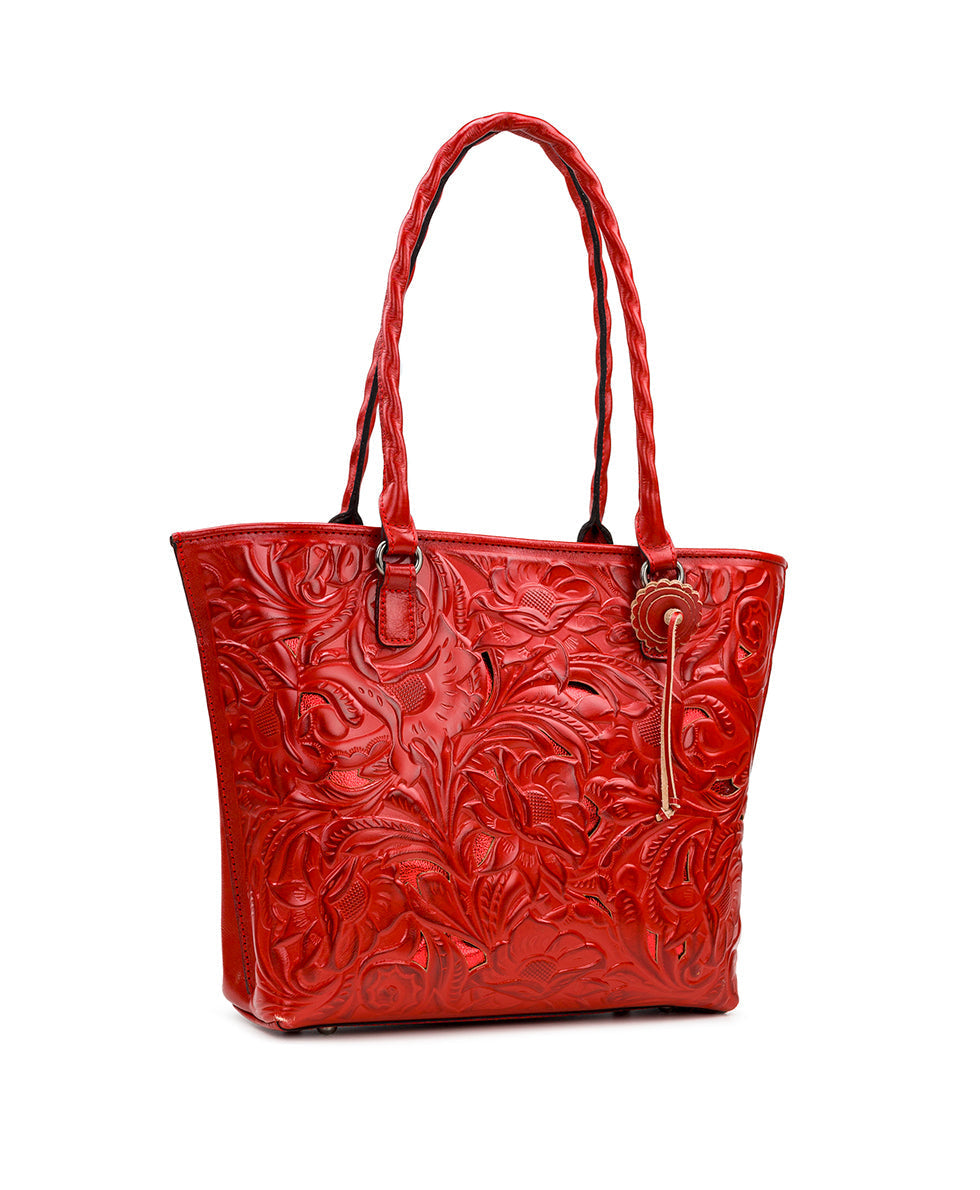 Adeline Tote - Burnished Cutout Tooled