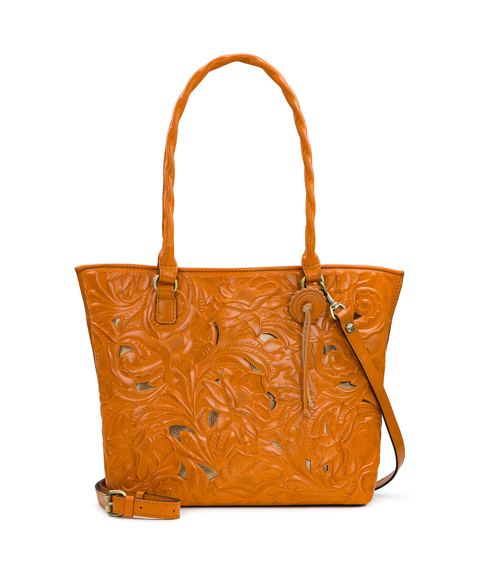 Adeline Tote - Burnished Cutout Tooled