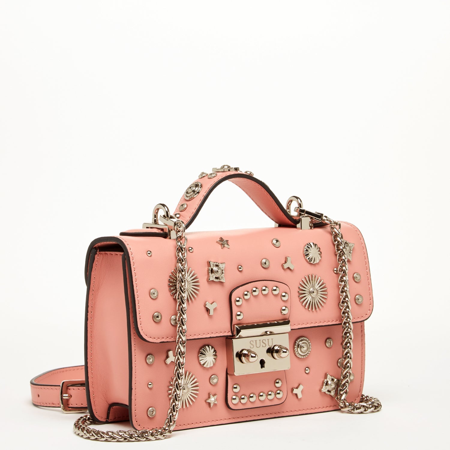 Pink Purse Small Leather Crossbody Bag Women's Handbag