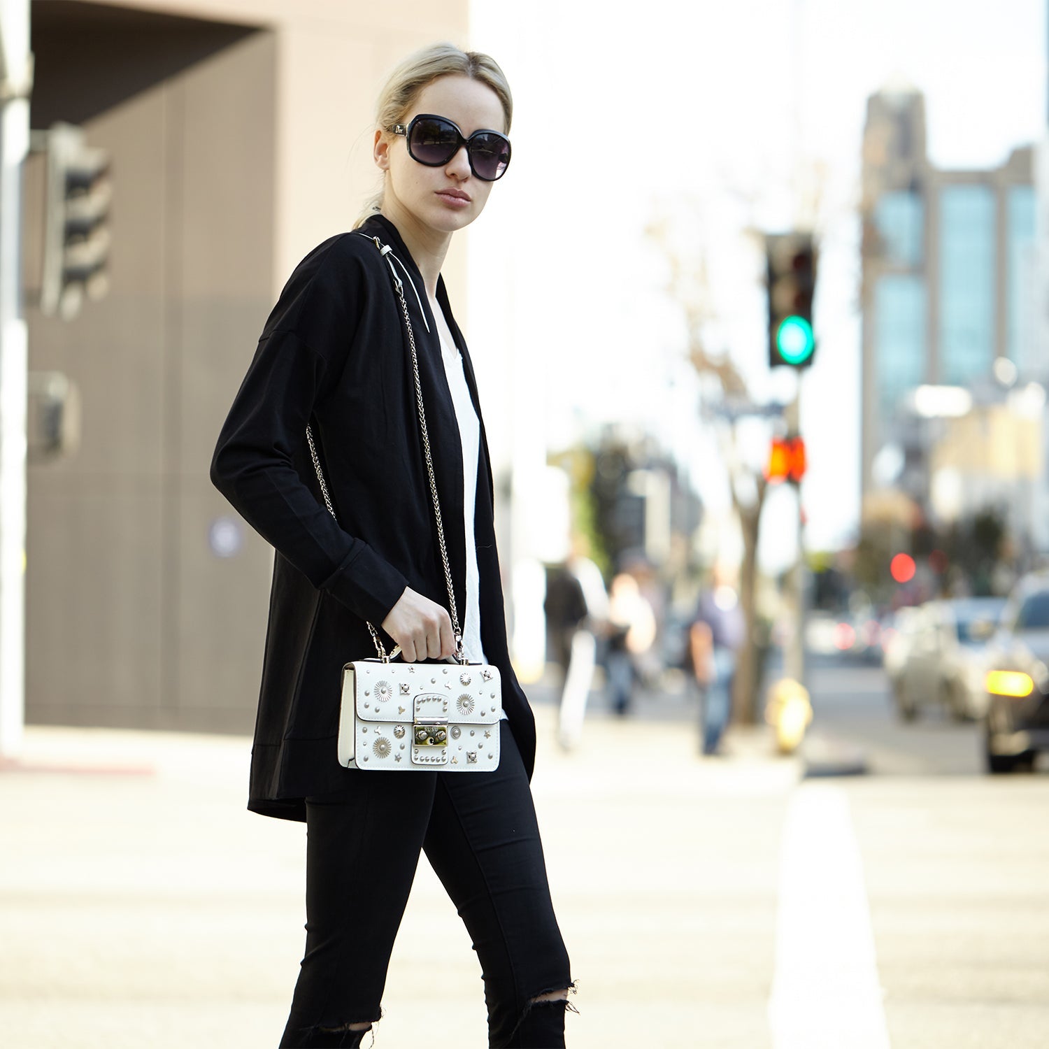 White Purse Small Leather Crossbody Bag