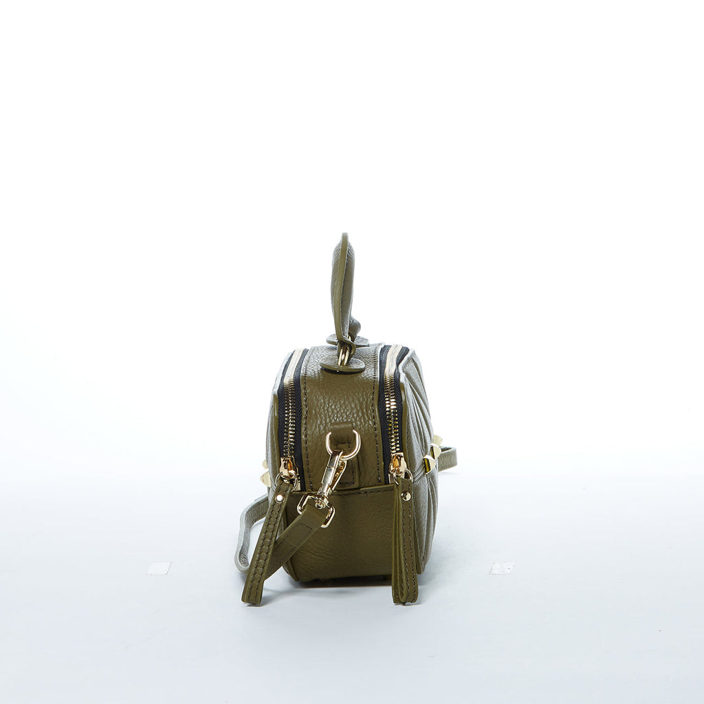 Small Leather Crossbody Bag Olive Green