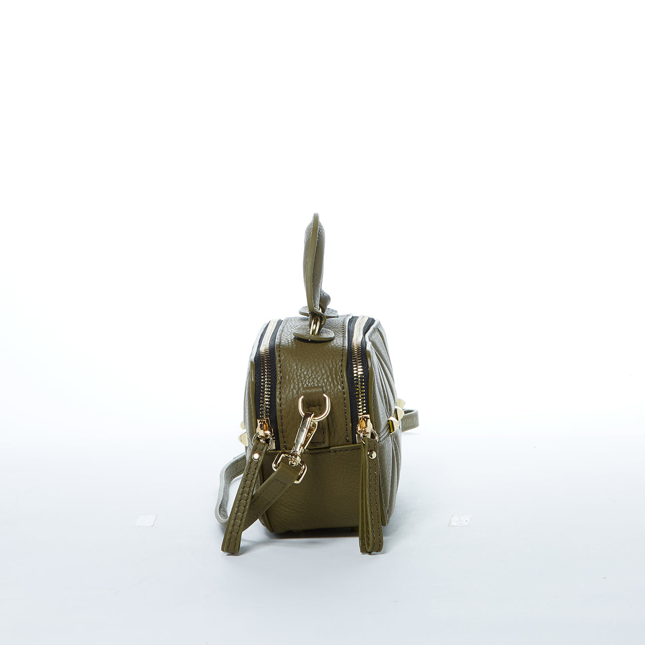 Small Leather Crossbody Bag Olive Green