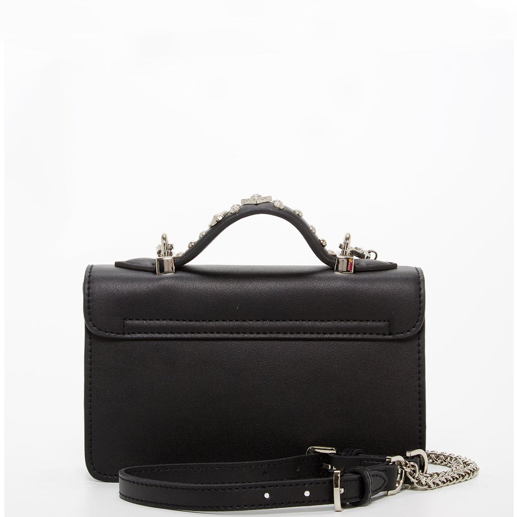 Studded Small Leather Crossbody Bag Black Purse