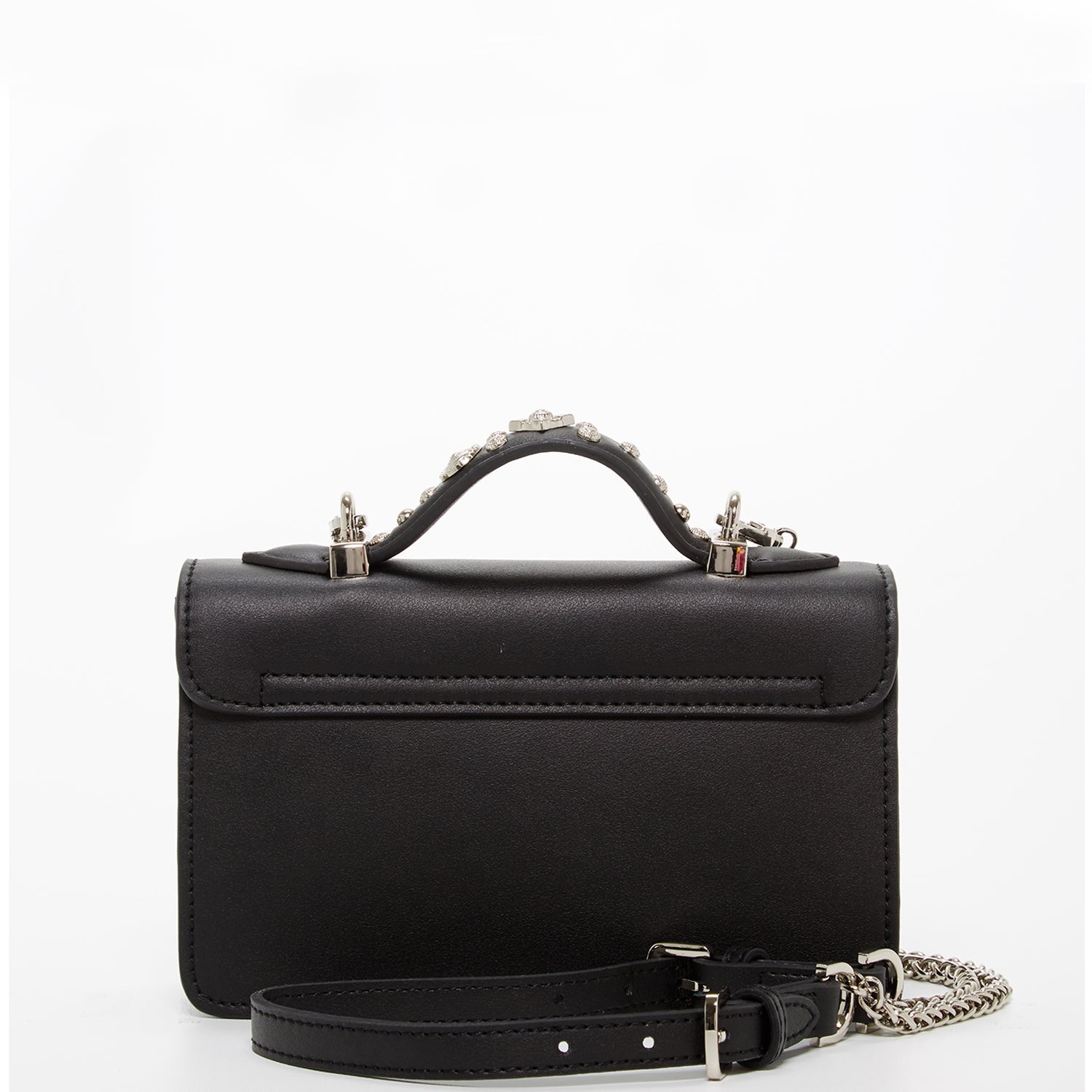 Studded Small Leather Crossbody Bag Black Purse
