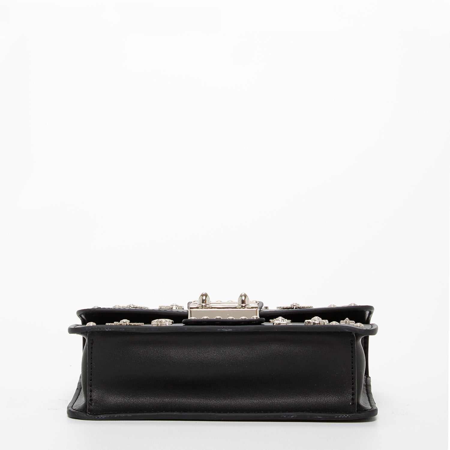 Studded Small Leather Crossbody Bag Black Purse