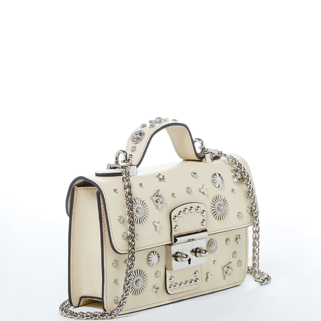 Small Leather Crossbody Bag Studded Purse