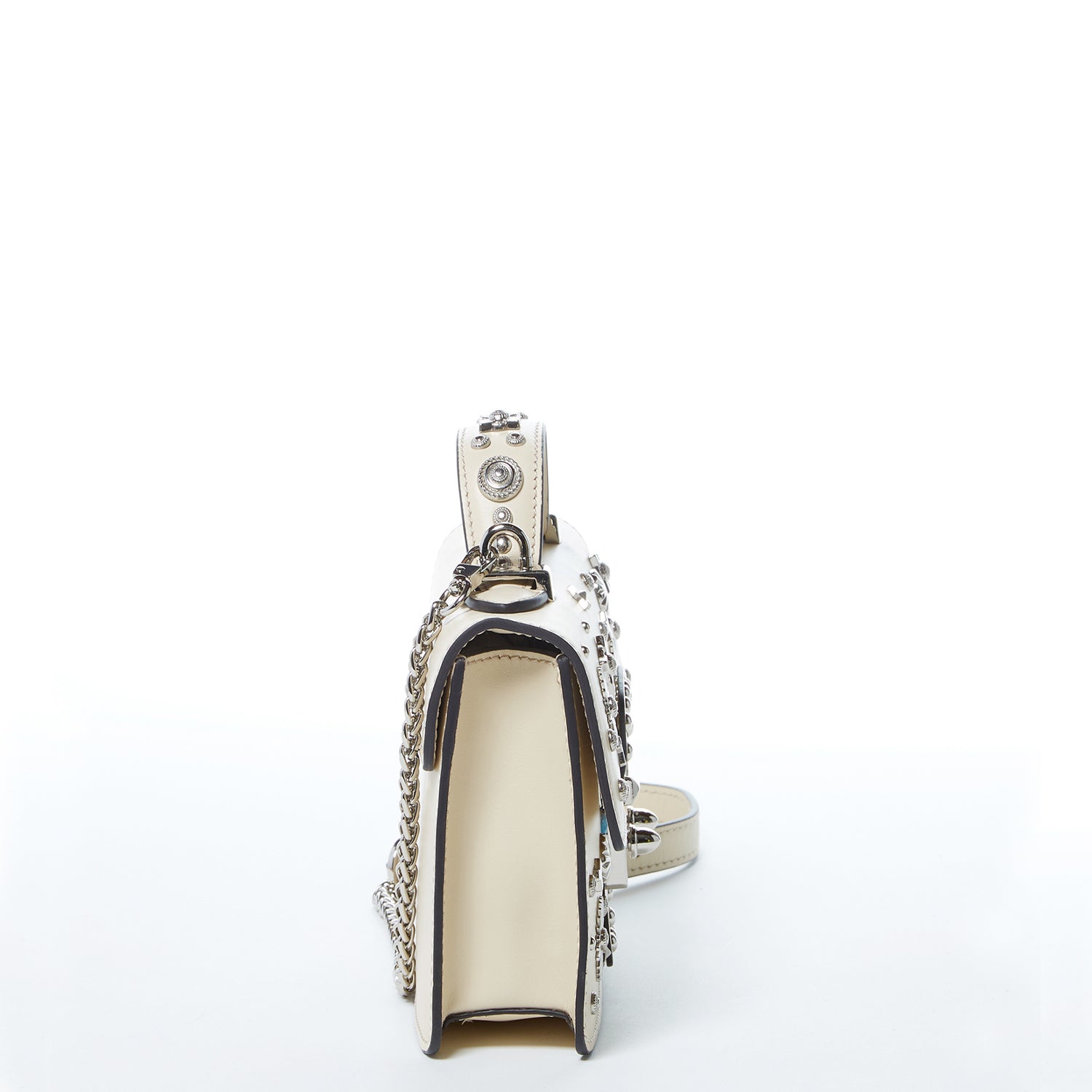 Small Leather Crossbody Bag Studded Purse