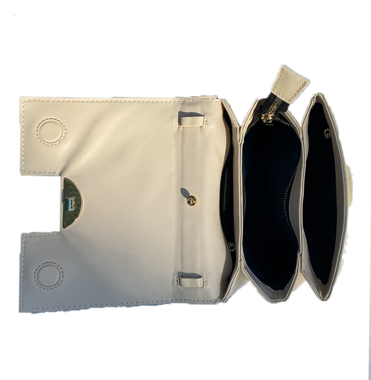 Leather Saddle Bag Off White Crossbody Purse Cream Women's Handbag