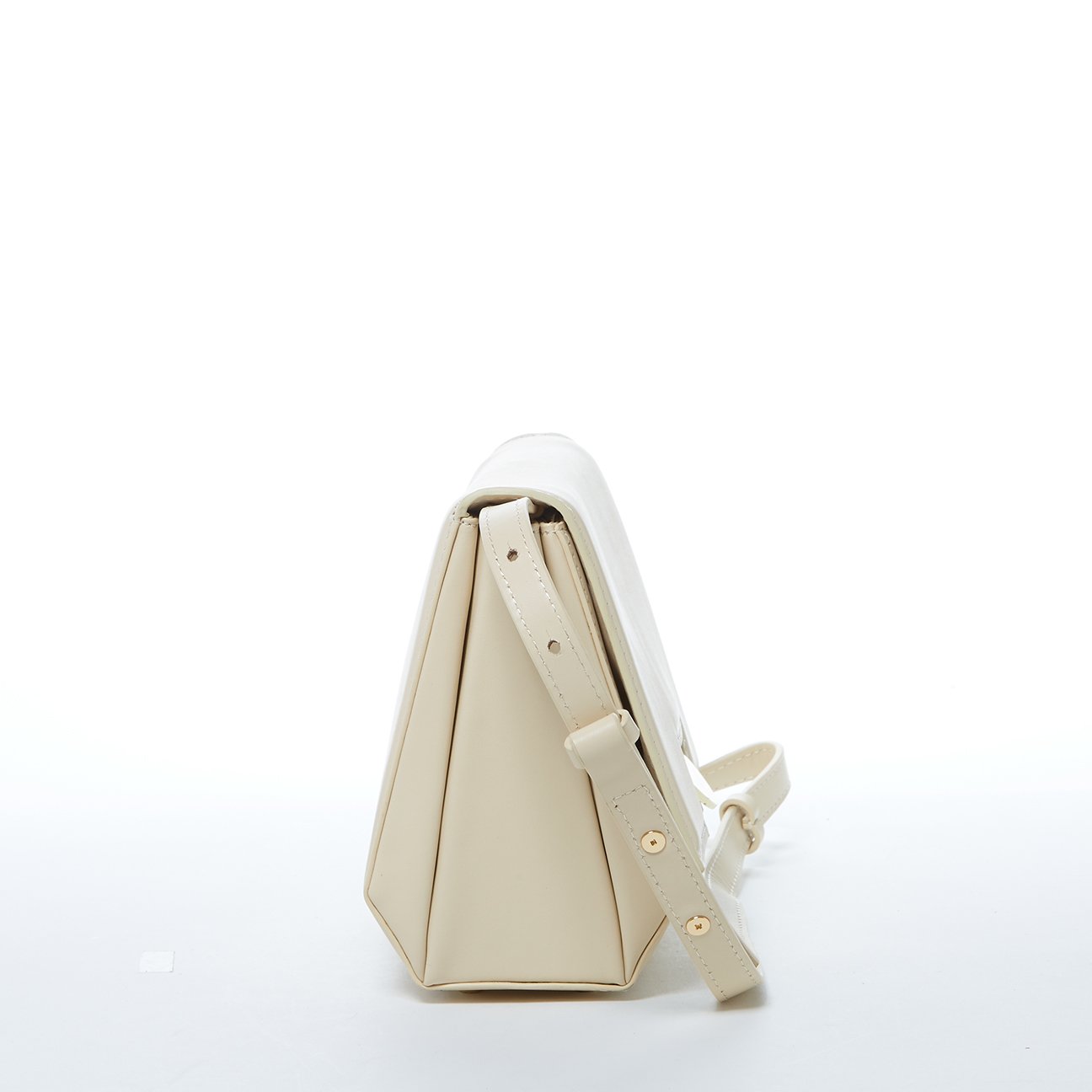 Leather Saddle Bag Off White Crossbody Purse Cream Women's Handbag