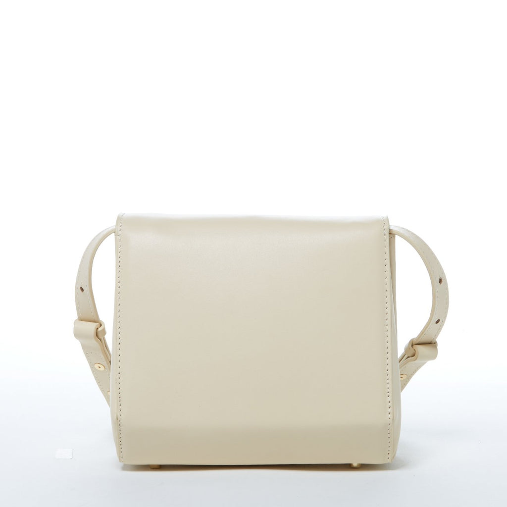 Leather Saddle Bag Off White Crossbody Purse Cream Women's Handbag