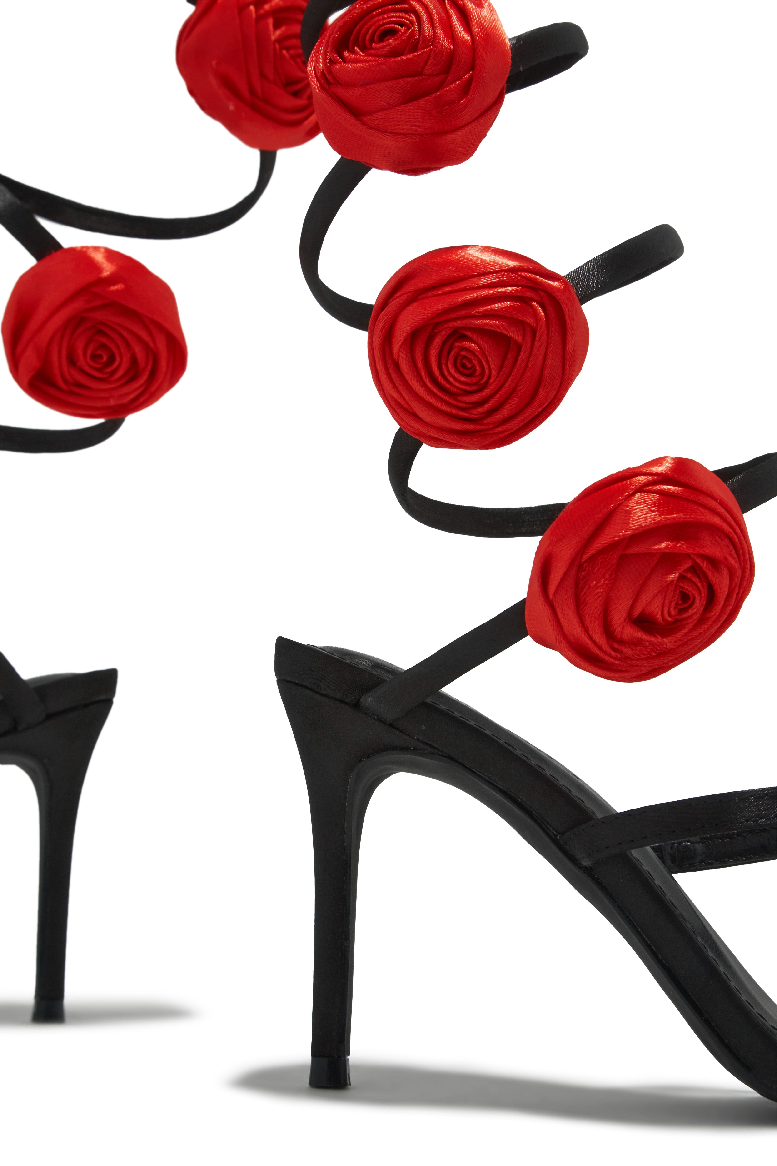 Raisa Around The Ankle Coil Heels - Black Red