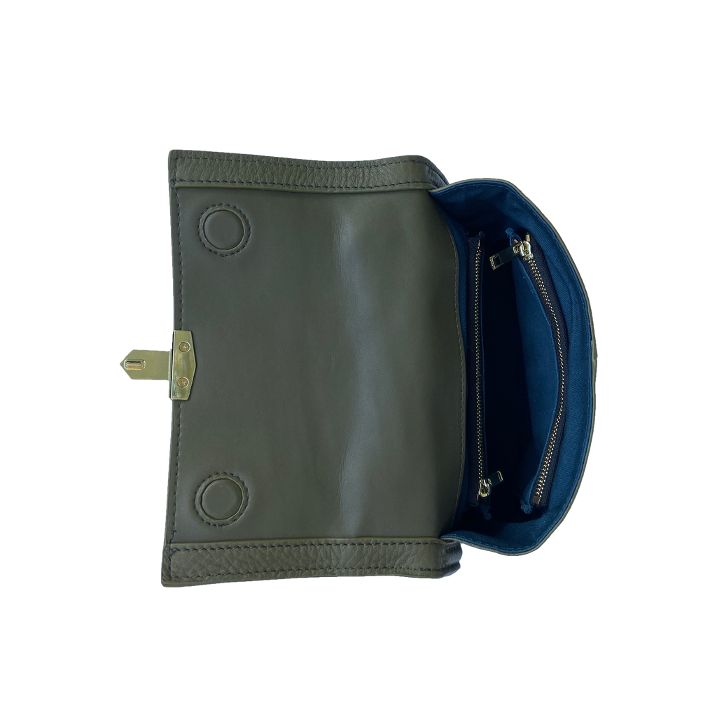 Leather Backpack for Women Convertible Crossbody Bag Olive Green Purse
