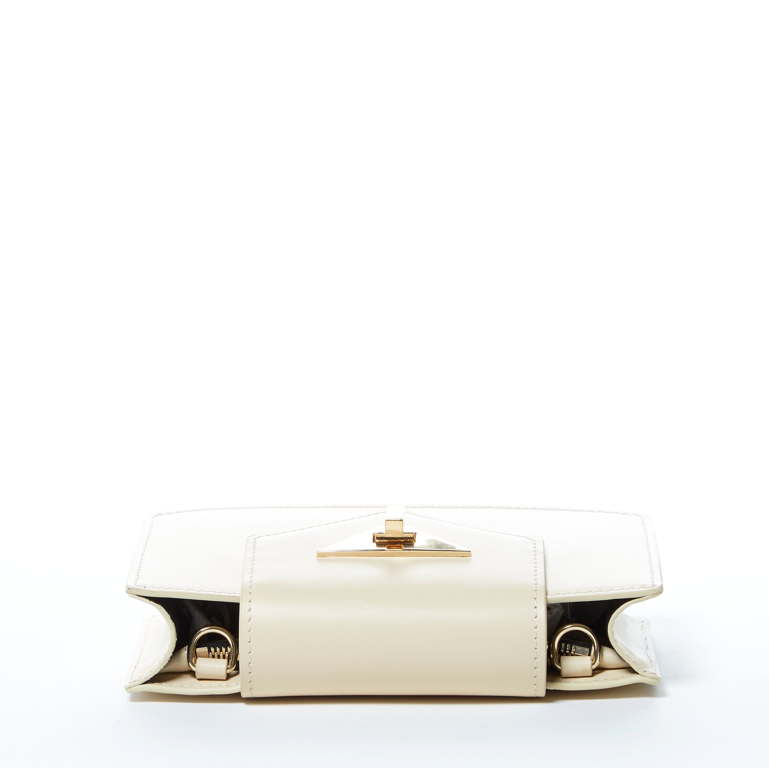 Off White Bag Mini Crossbody Purse Cream Leather Wristlet Women's Handbag