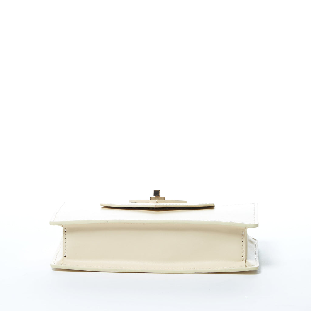 Off White Bag Mini Crossbody Purse Cream Leather Wristlet Women's Handbag